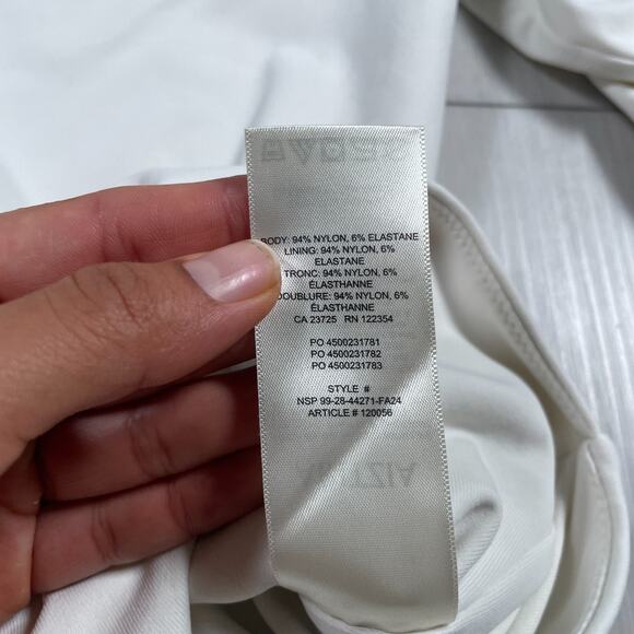 AritziaWomen's Medium Contour Deco White Long Sleeve Bodysuit Off The Shoulder - Picture 10 of 10